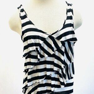 CASLON Women Sleeveless Pullover Black/White Striped Casual Shirt Top Sz Small